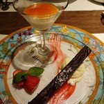 フレンチ割烹 宿 - デザートはガトーショコラとパンナコッタ