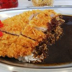 スパイスモンスター 西11丁目店 - 黒の辛いロースカツカレー 900円。見た目は美味しそうなんですけどね。