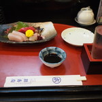 銀寿司 - お造り盛り合わせ ＆ 冷酒（老松）
