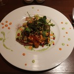 フレンチレストラン ホンダ - カジキマグロのソテー ラタトゥイユ添え 大葉とパセリのクリームソース