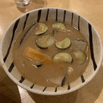 饗 くろ喜 - くじら汁の味噌つけそば つけ汁（1,500円）※限定麺 2019.5