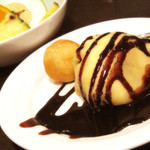 レストラン セリーナ - もう一回クレープwとポンデケージョ、フルーツ。