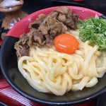極楽うどん TKU - 肉釜玉うどん（￥970）