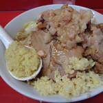 ラーメン二郎 - 少な目\750+ショウガ＋うずら