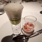 レフェルヴェソンス - 「歳時記～アスパラガス、蛤、オリーブの泡/ブラッドオレンジ　蜂蜜酒」