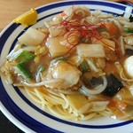 鶴亀温泉 レストラン - 中華風スパゲッティ