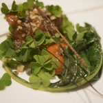 ASAHINA Gastronome - フランス産リ・ド・ヴォーのヴィエノワーズ、長なすのフォンダンと、トリュフの香る卵黄のアンフィぜ