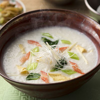 蟹と湯葉の豆乳粥