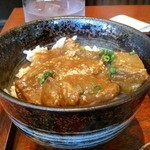 釜あげ饂飩　友庵 - 牛スジとカレーをかけたごはん