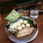 ラーメン神山 - H.31.4.6.昼 黒神 780円税込・TPうずら5個 150円税込・チューリップ @150円税込・黒霧島ロック @380円税込