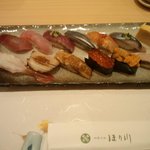 四季の味ほり川 - 鉄板焼きのコーナーでもお寿司が頼めちゃいます♪