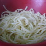 朴子恵生炒鴨肉羹 - 陽春麺。ササッと湯がいて。