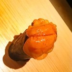 浜源 - 雲丹の三段盛り！雲丹にシャリが溺れます（笑）