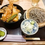 gomasobatakadaya - ごまそばと天丼のセット