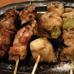やきとりかどちゃん - （2011/11月）「焼鳥」（レバー、身、ぼんじり、皮）