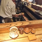 とり喜 - カウンターの左端の席