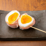Soft-boiled egg pork roll