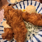 とんかつ小田保 - ホタテ&アジ&エビフライのゴールデン定食！