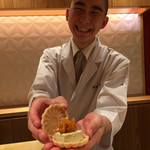 銀座 しのはら - フォアグラ・あんぽ柿 最中