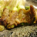 焼とり屋 かなかな - アスパラ巻き：豚で巻きます。