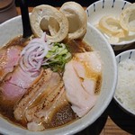 らーめん専門 和心 武庫之荘店 - 追いガツオ\900+鶏レアチャーシュー\100+車麩3個\30+ミニ白飯￥50