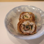 季節料理 よし野 - お通し（アジフライ）