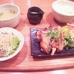 暖厨 - 白身魚の竜田揚げ　ネギソース定食