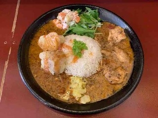 カレーショップ marusuke - 2種(塩麹やわらかチキンカレー、みそポテトカレー)