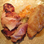 くすの木 - 【ランチ】 若鶏の塩麹焼　白身魚のフライ \750