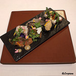 カーサ・デル・チーボ - 桜鱒ｶﾙﾊﾟｯﾁｮ､穴子ﾃﾘｰﾅ､鰊瞬間燻製､真鯛昆布〆､ｲｶｽﾐｼﾞｪﾅﾃｨｰﾅ､干し鱈ﾏﾝﾃｶｰﾄ､活蛸ﾃﾘｰﾅ