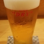 酒菜処 きっすい - お酒①スーパードライ
      (この日はたまたま18周年で1杯目無料)