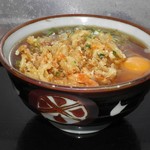 美野里パーキングエリア（下り線）フードコート - かき揚天玉うどん 550円