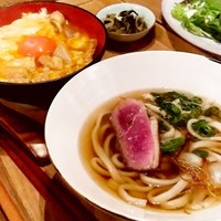 博多 鴨すき 鴨しゃぶ なかもぐろ - ◼️若鶏の親子丼と鴨うどんセット【￥980】