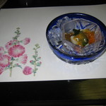 お宿 ながお - わかめとかのジュレ掛け。酢の物苦手なかちもこれはおいしいって食べてた＾＾