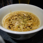 Japanese Soba Noodles 蔦 - カエシは目立たず　この色を出してるクリーミーな素材？　アーモンドかよっ！　甘味と酸味が程よく溶け合い…　コクも深く、芳ばしさのような薫り　そしてなんと言っても…　ポルチーニやトリュフをココまで巧みに　大胆に使こなせるラ店が他にあろうか？