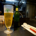 Japanese Soba Noodles 蔦 - ビールよく冷えてる　カッコいいグラス　HLぢゃなくて、欧州系のビにすりゃええのに…