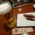 やきとり山平 - 生ビール追加