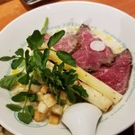 麺屋 六感堂 - 冷製ホワイトスパラ（和牛ローストビーフ添え）