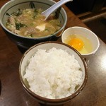 酒房 山頭火 - 肉吸い・ご飯・生卵