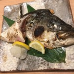 味の波止場 - ブリカマ付き頭の塩焼き1280円