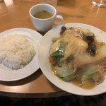 南海飯店 - かたい焼ソバとライス