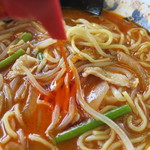 山田うどん - ラー油投入～♪