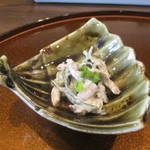 旬彩 天ぷら 心来(しんら） - シメジとセリの胡麻和え。　　　　　2019.05.20