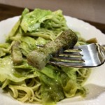 ナガタ店 - 自家製パンチェッタと自家製ジェノベーゼのパスタ