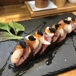 麺庵 小島流 - 「牛モモの帆立イクラのせ」1200円