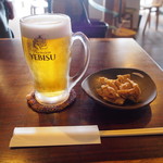 蕎麦+酒＝雲母 - 生ビール