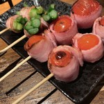 Asuka - プチトマト巻き、アスパラベーコン