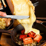 Thick-sliced bacon raclette