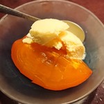 りょうりや 御旅屋 - 柿とバニラアイス