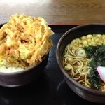 ゆで太郎 - かき揚げ丼セット500円